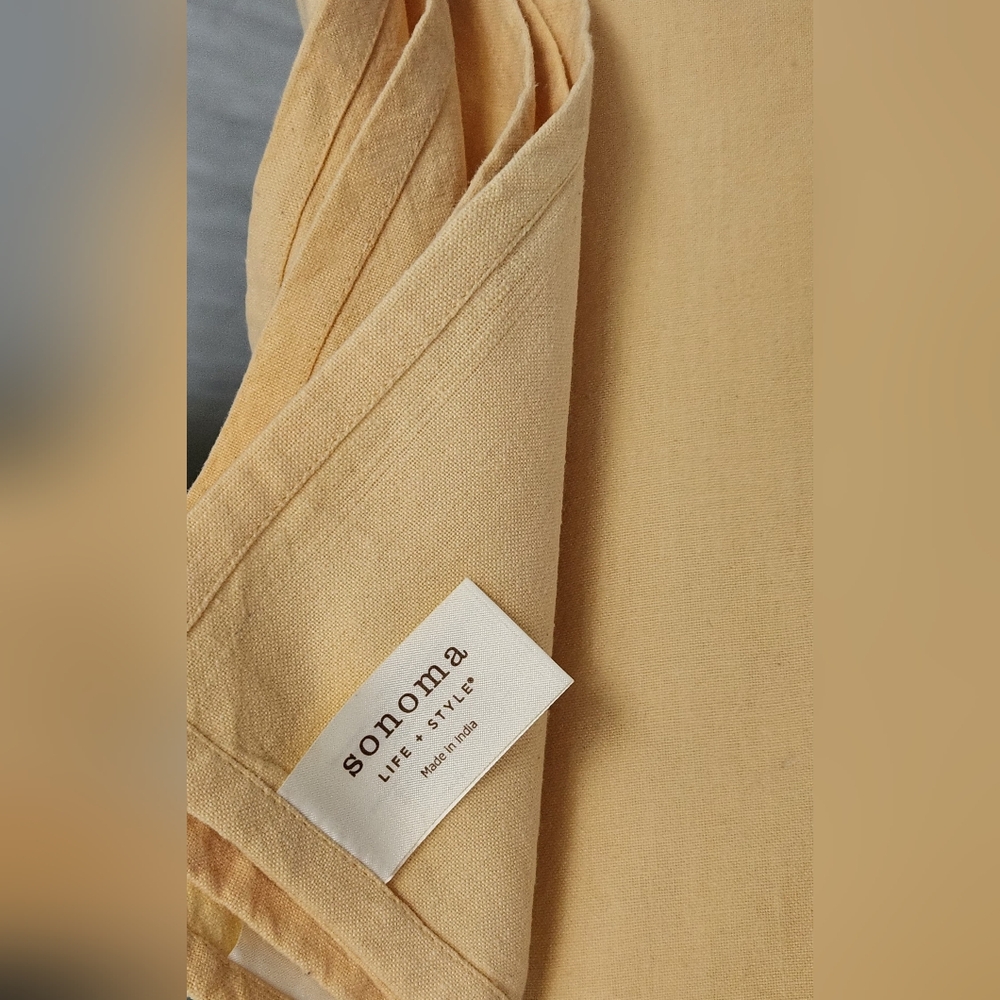 6 MUSTARD YELLOW COTTON CLOTH NAPKINS BY SONOMA